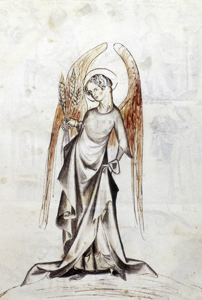 Sloane 3983 f.23 Znak zodiaku Panna (welum) autorstwa Netherlandish School