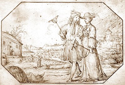 The Four Seasons: Spring - Hoeing, c.1675 (pióro i sepia na papierze) autorstwa Netherlandish School