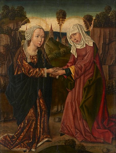 Dziewica i Święta Elżbieta (olej na desce) autorstwa Netherlandish School