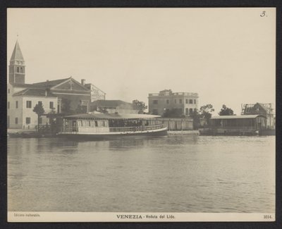 Widok na Lido .harbour Wenecja - Veduta del Lido (tytuł na obiekcie) autorstwa Neue Photographische Gesellschaft