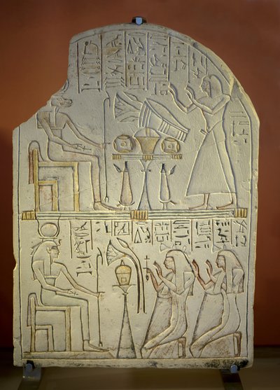Art Egypt Stele de Penboui a Toueris i Isis Hathor (malowany wapień, nowe imperium) autorstwa New Kingdom Egyptian