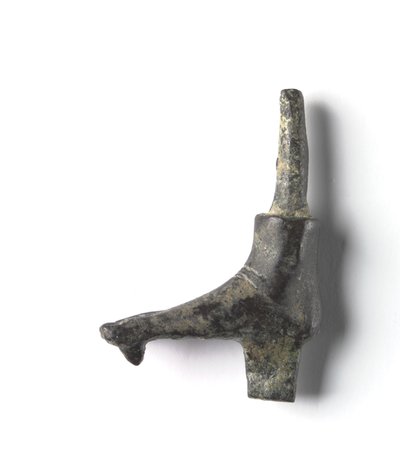 Brązowy wierzchołek z „Pakietu Shawabty”: Stopa, późna dynastia z końca XVIII do XIX, c.1336-1256 pne (brąz) autorstwa New Kingdom Egyptian