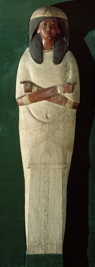 Panel pokrywy Mumii Piays, ok. 1279-1213 pne (malowane drewno, stiuk) autorstwa New Kingdom Egyptian