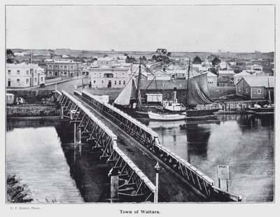 New Plymouth, Nowa Zelandia: Miasto Waitara (zdjęcie czarno-białe) autorstwa New Zealand Photographer