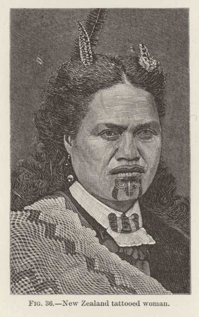 Wytatuowana kobieta z Nowej Zelandii autorstwa New Zealand School
