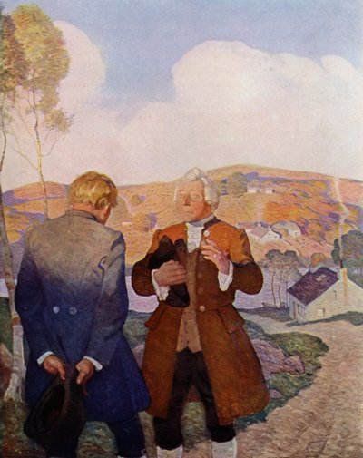 Ilustracja do filmu Porwana przez Roberta Louisa Stevensona (kolor lito) autorstwa Newell Convers (after) Wyeth