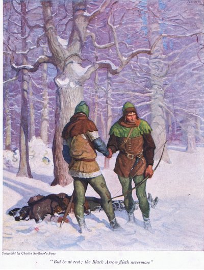 Ale bądź w spoczynku, Czarna Strzała już nie leci, 1916 autorstwa Newell Convers Wyeth