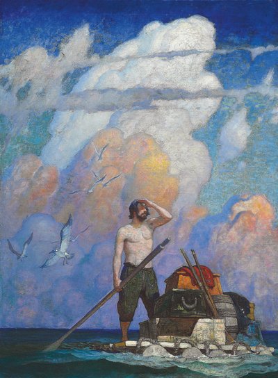 Jak na milę, lub w okolicy, moja tratwa poszła bardzo dobrze autorstwa Newell Convers Wyeth
