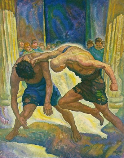 Walka żebraków autorstwa Newell Convers Wyeth