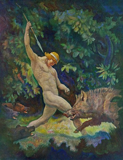Polowanie na Dzika, 1929 autorstwa Newell Convers Wyeth