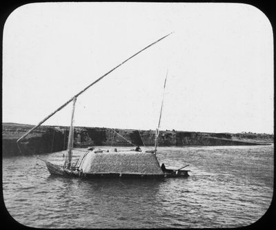 Obciążony dahabiyeh, Egipt, c1890 autorstwa Newton and Co