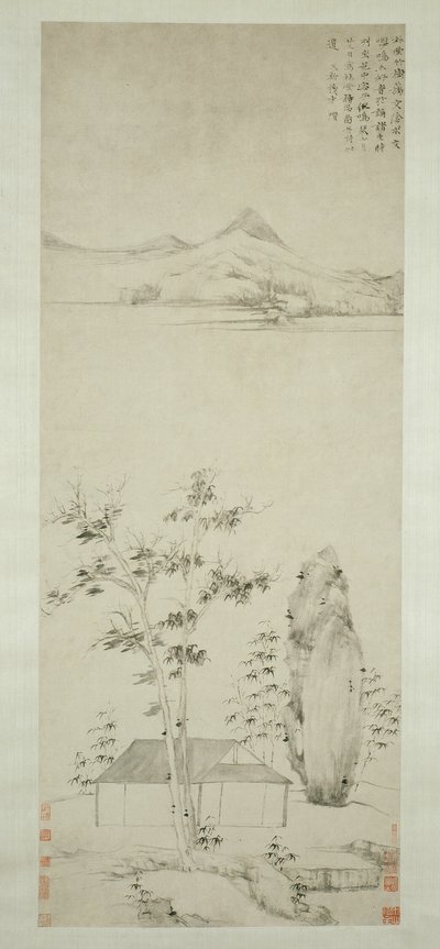 Poetyckie myśli w leśnym pawilonie 林堂詩思圖 autorstwa Ni Zan