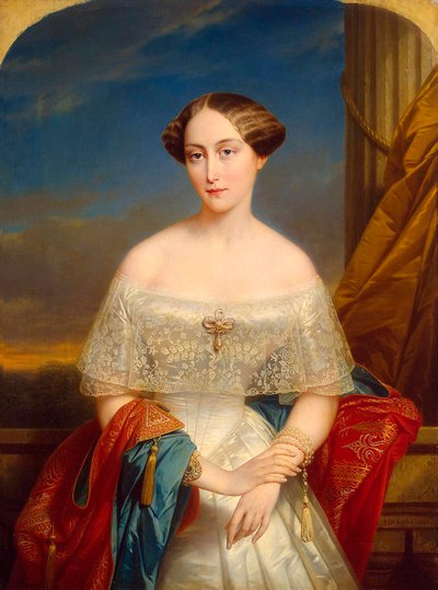 Portret wielkiej księżnej Olgi Nikołajewnej Rosji”, 1822-1892, królowej Wirtembergii, 1848. autorstwa Nicaise de Keyser