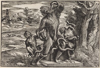 Karykatura Grupy Laokoona autorstwa Niccolò Boldrini after Titian