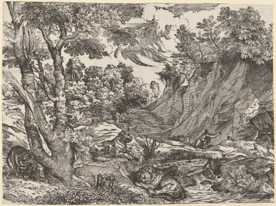 Święty Hieronim na pustkowiu autorstwa Niccolò Boldrini after Titian