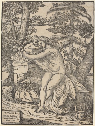 Wenus i Kupidyn autorstwa Niccolò Boldrini after Titian