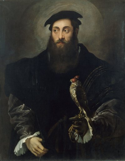Portret dżentelmena z sokołem autorstwa Niccolò dell Abate