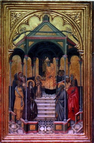 Ofiarowanie Dziewicy w Świątyni (tempera na panelu) autorstwa Niccolo Bonaccorsi