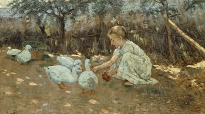 Stadko gęsi, ok. 1892, Niccolo Cannicci (1846-1906), olej na płótnie, 40,5x70,5 cm. autorstwa Niccolo Cannicci