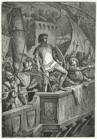 Krzyżowcy atakujący Konstantynopol podczas czwartej krucjaty autorstwa Niccolo Sanesi