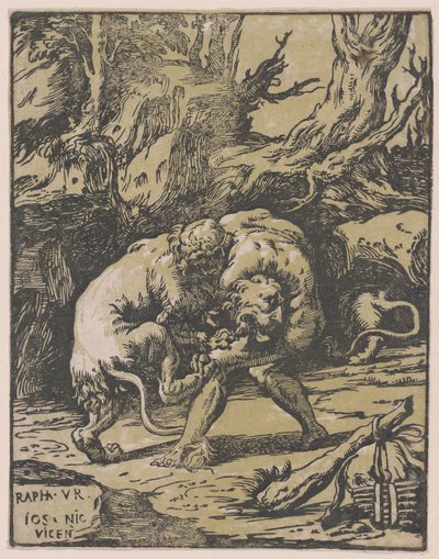 Herkules i lew nemejski, 1540-50., 1540-50. autorstwa Niccolo Vicentino