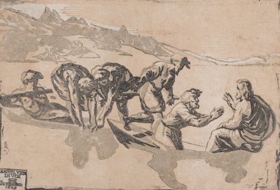 Cud ryb, według Rafaela, 1511-1520 ponownie opublikowany 1609. autorstwa Niccolo Vicentino