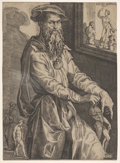 Portret Baccio Bandinellego, w trzech czwartych długości obok szyby zawiera..., ca. 1540-48. autorstwa Niccolo della Casa