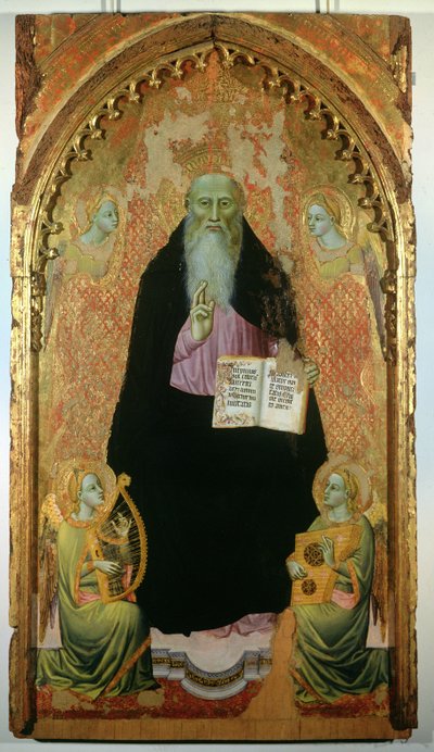 Św. Antoni opat trzymający Księgę Antonitów, 1371 autorstwa Niccolo di Tommaso