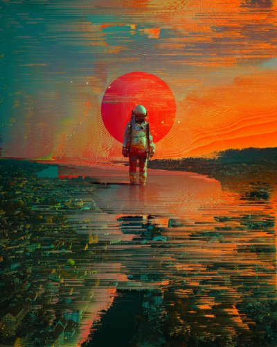 Astronauta z Red Sun City autorstwa Nicebleed