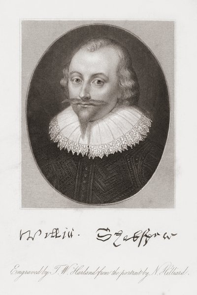 William Szekspir. Portret autorstwa Hilliarda. autorstwa Nicholas (after) Hilliard