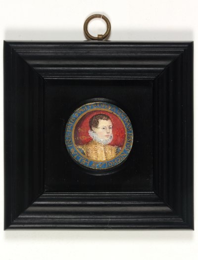 Domniemany autoportret artysty, 13 lat, ok. 1560 (akwarela na welinie) autorstwa Nicholas (attr.to) Hilliard
