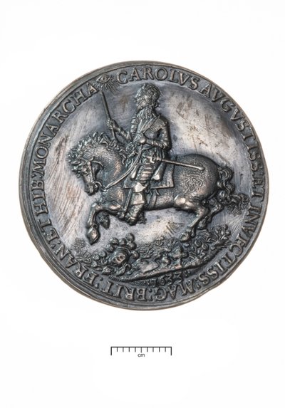 Karol I, Powrót do Londynu po koronacji w Edynburgu, 1633 (srebro) autorstwa Nicholas Briot