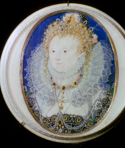 Współczesny miniaturowy portret Elżbiety I Anglii autorstwa Nicholas Hilliard