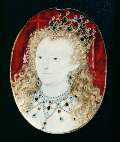Miniatura królowej Elżbiety I (wc na welinie na karcie do gry) autorstwa Nicholas Hilliard