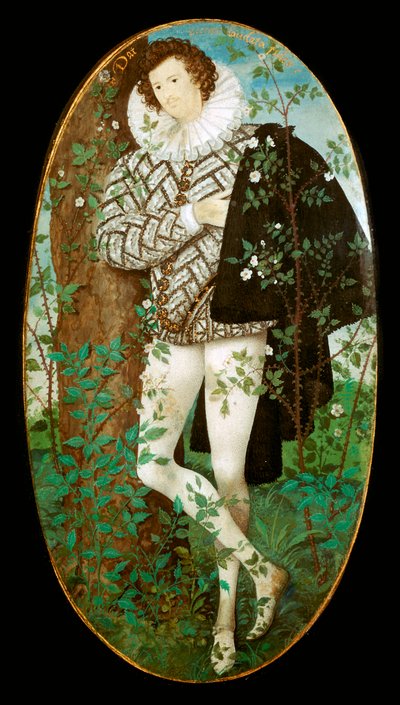 Miniaturowy portret młodego mężczyzny, XVI w. autorstwa Nicholas Hilliard