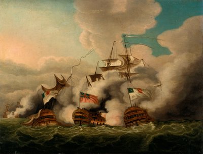 HMS "Brunswick" przełamuje linię w bitwie pierwszego czerwca autorstwa Nicholas Pocock