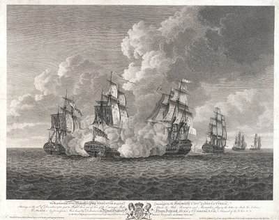 HMS "Mediator" ścigający "Menagere autorstwa Nicholas Pocock