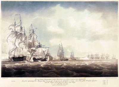 HMS "Pallas" po uruchomieniu "La Minerve autorstwa Nicholas Pocock