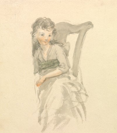 Estudo de uma menina sentada em um polidor de cadeiras autorstwa Nicholas Pocock