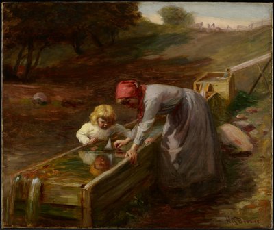 U wiosny, ok. 1895 (olej na płótnie) autorstwa Nicholas Richard Brewer