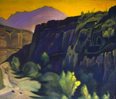 Jaskinie Ajanta”, 1938. autorstwa Nicholas Roerich