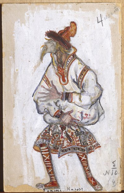 Projekt kostiumów do baletu Igora Strawińskiego „Święto wiosny”, 1912 autorstwa Nicholas Roerich