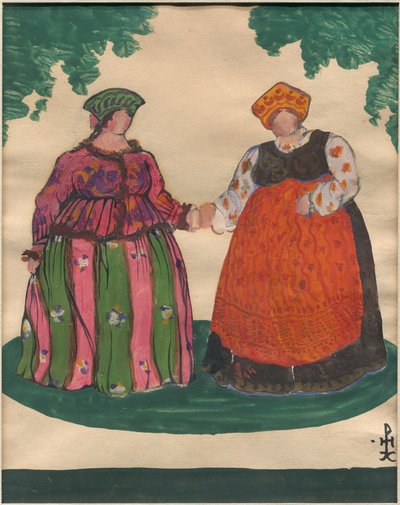 Projekt kostiumów do opery Rimskiego-Korsakowa „Opowieść o carze Saltanie”, 1919 autorstwa Nicholas Roerich