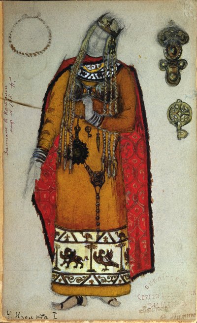 Projekt kostiumu do „Tristana i Izoldy” Wagnera, 1912 autorstwa Nicholas Roerich