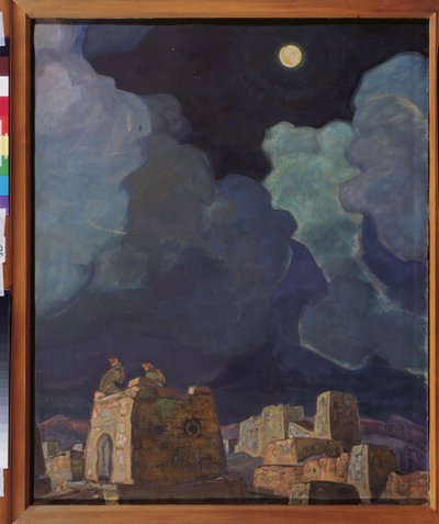 Macheski (Białoruś). Księżycowi ludzie. Praca Nicholasa Roericha (1874-1947), tempera i olej na tekturze autorstwa Nicholas Roerich