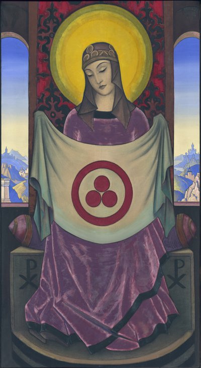 Madonna Oriflamma, 1932 autorstwa Nicholas Roerich