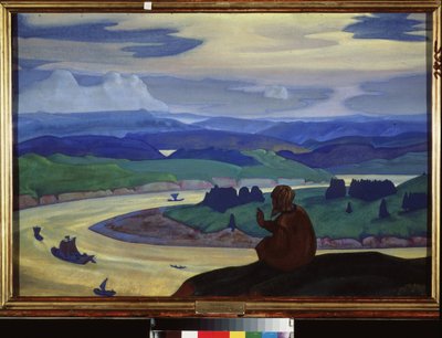 Procope Wielki (lub Le Tondu) (około 1380-1434) modli się za nieznanych podróżników. Praca Mikołaja Roericha (1874-1947), tempera na tekturze autorstwa Nicholas Roerich