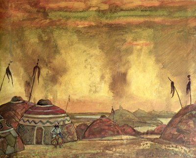 Scenografia dla Aleksandra Borodina autorstwa Nicholas Roerich