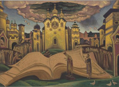Golubinaya Kniga (Księga Gołębicy, le livre de la colombe) par Roerich, Nicholas (1874-1947). Tempera na płótnie, rozmiar : 73,5x101,5 autorstwa Nicholas Roerich
