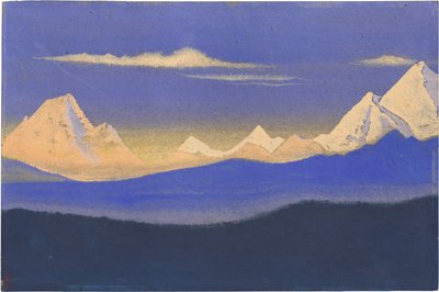 Himalaje par Roerich, Mikołaj (1874-1947). Tempera na tekturze, wymiary : 30,5x45,7 autorstwa Nicholas Roerich